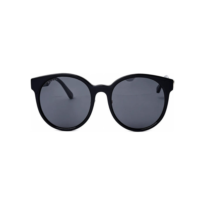 GUCCI Asian Fit Round Sunglasses Green-Red Stripe Black Frame