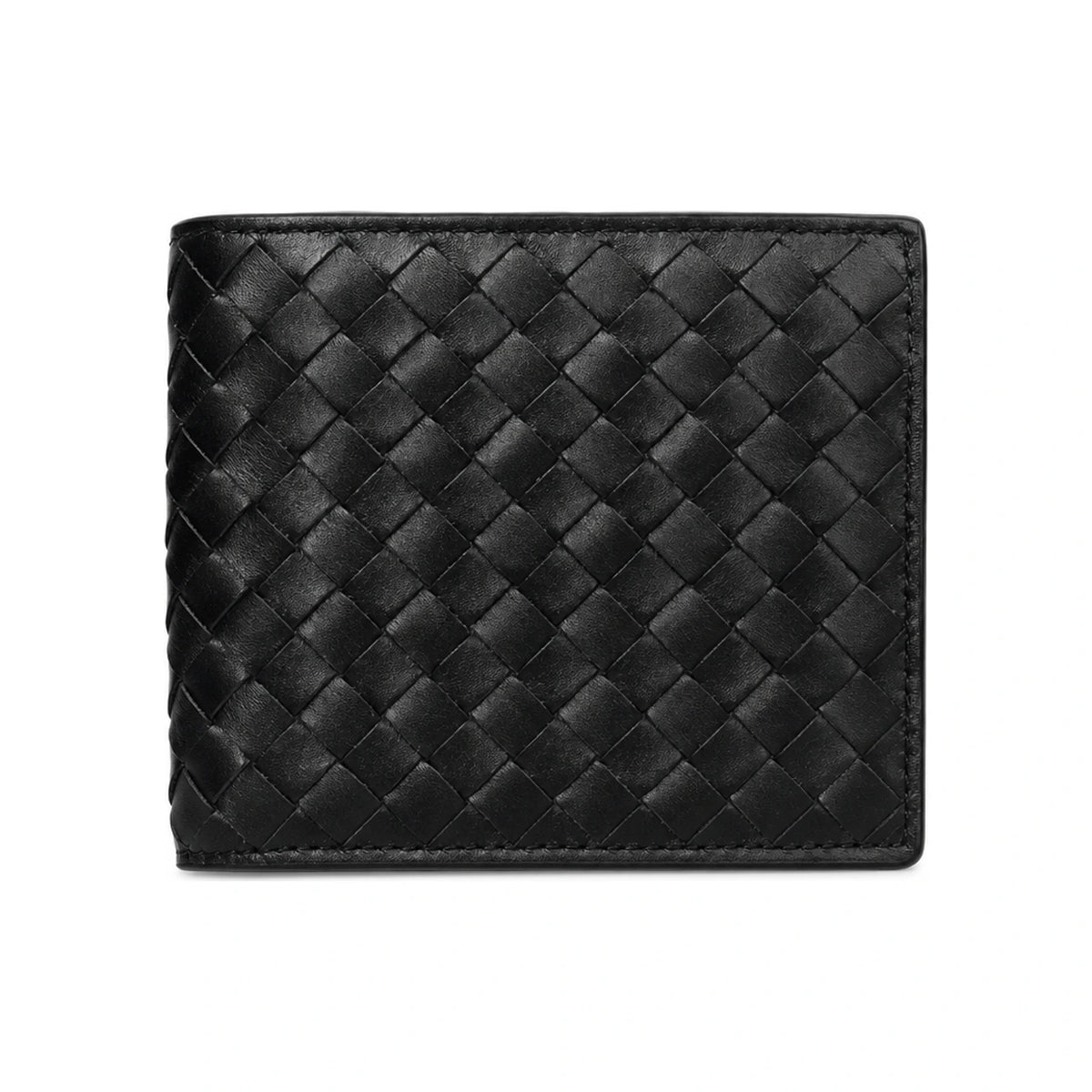Bottega Veneta Black Intrecciato Leather Bifold Wallet