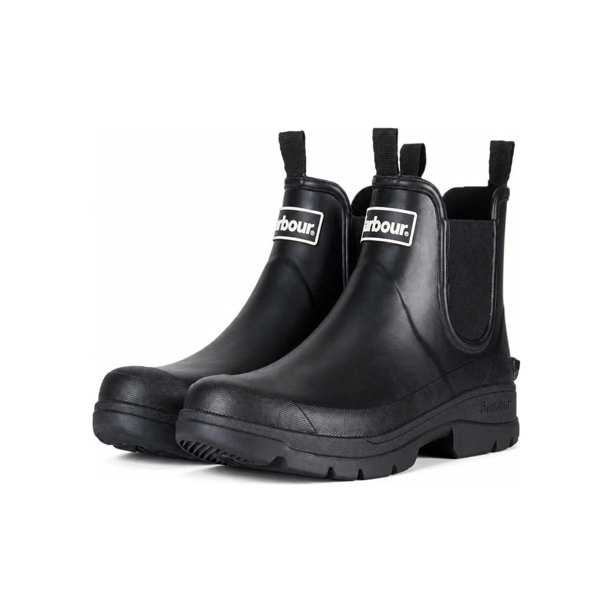 Barbour Black Rubber Nimbus Wellington Chelsea Rain Boots Men