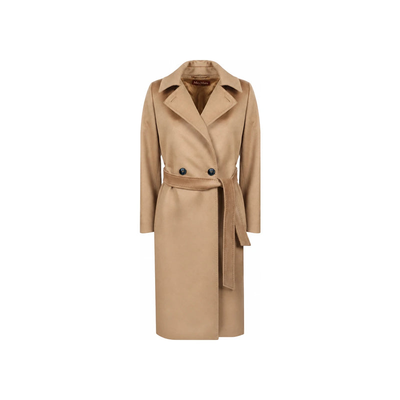 Max Mara Belted Coat Camel Wool Blend