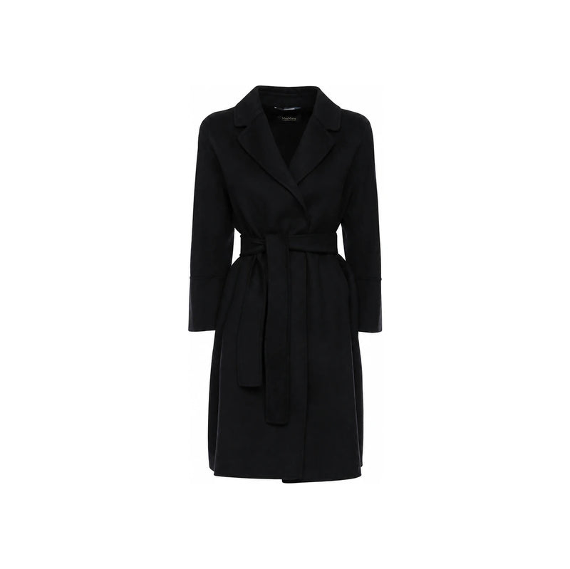 Max Mara Arona Belted Wool Coat Black