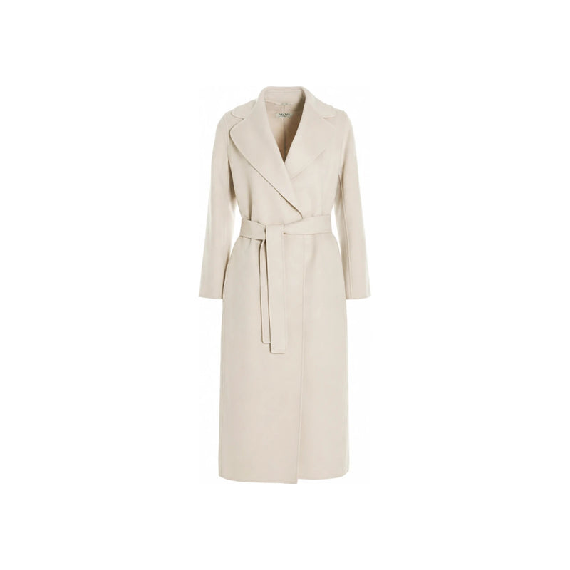 Max Mara Ecru Belted Long Wool Coat 901609 23 071