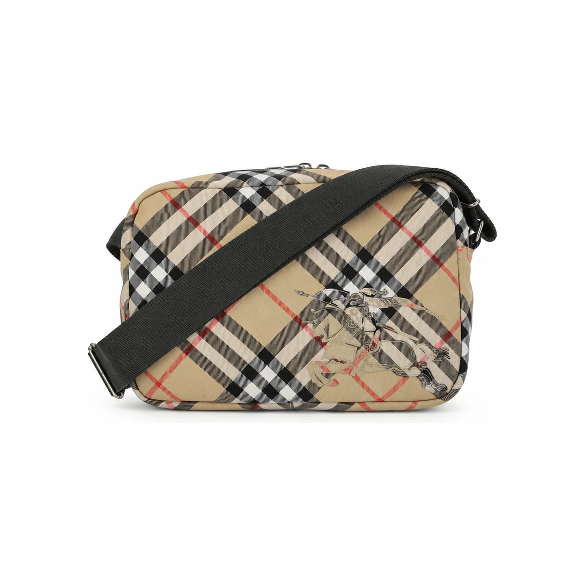 BURBERRY Black Nylon Leather Trim Backpack