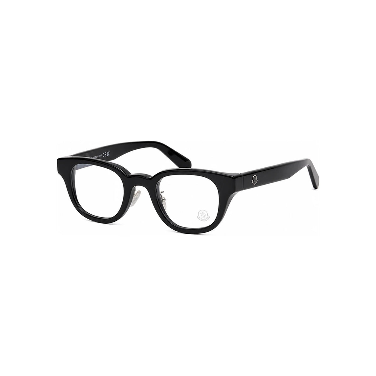 Moncler Black Acetate Square Eyeglass Frames Unisex