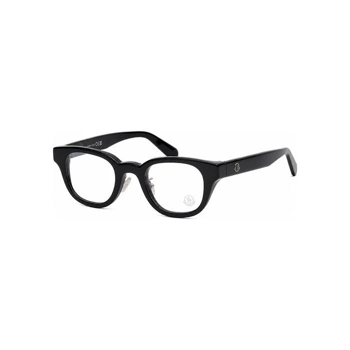 Moncler Black Acetate Square Eyeglass Frames Unisex