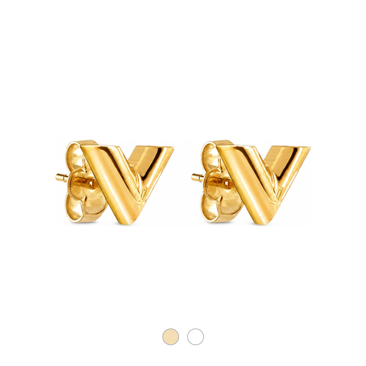 Louis Vuitton Essential V Stud Earrings Gold Silver M68153 M63208