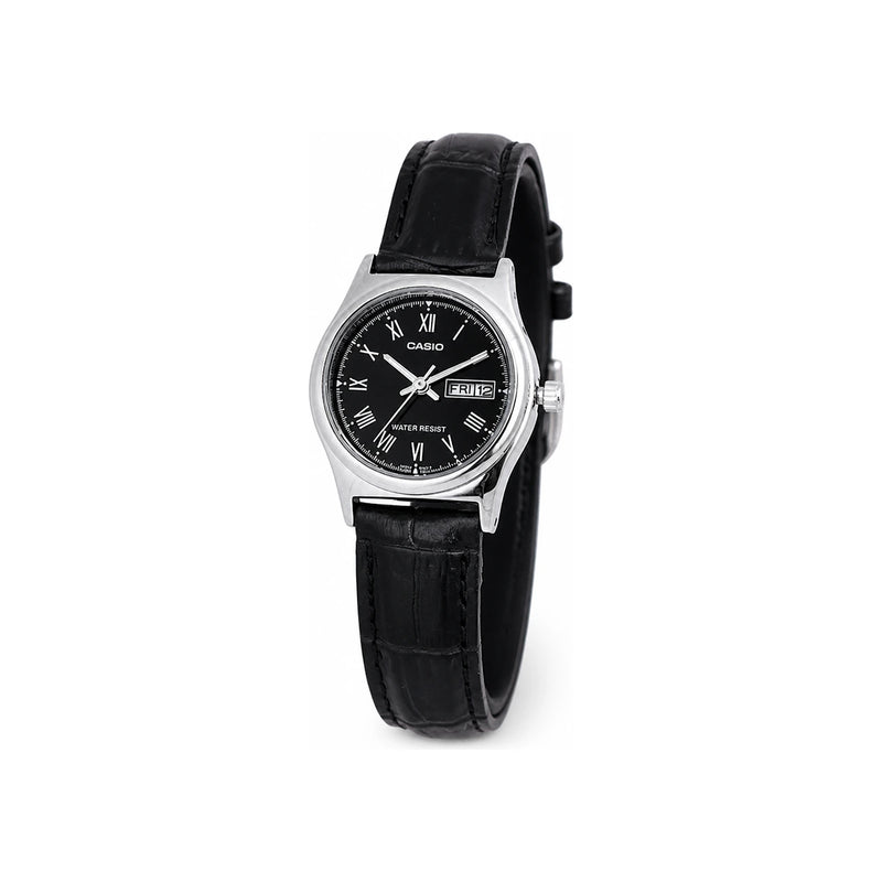 Casio Black Leather Strap Analog Women’s Watch