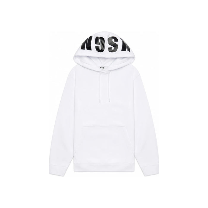 MSGM Maxi Logo Hoodie Sweatshirt White Women’s