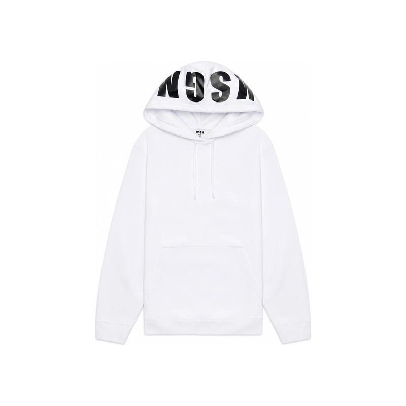 MSGM Maxi Logo Hoodie Sweatshirt White Women’s