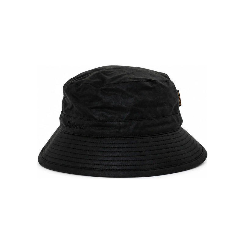 Barbour Logo Embroidered Wax Bucket Hat Black Men’s MHA0001 BK91