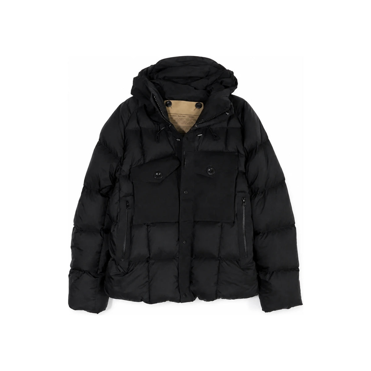 Ten C Tanker Combo Jacket Black Down Puffer Coat for Men
