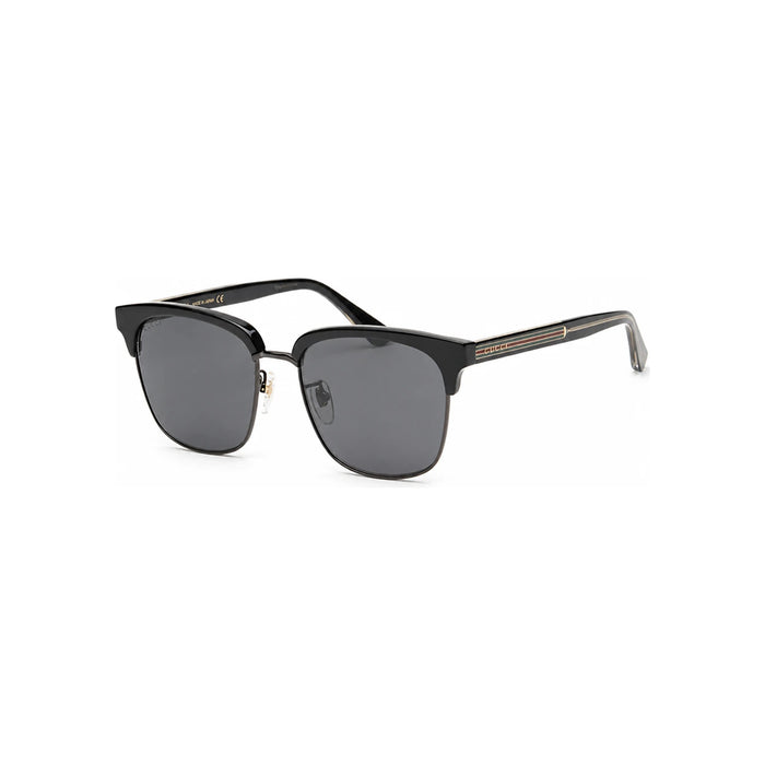 GUCCI Retro Half-Rim Sunglasses Black Acetate Unisex