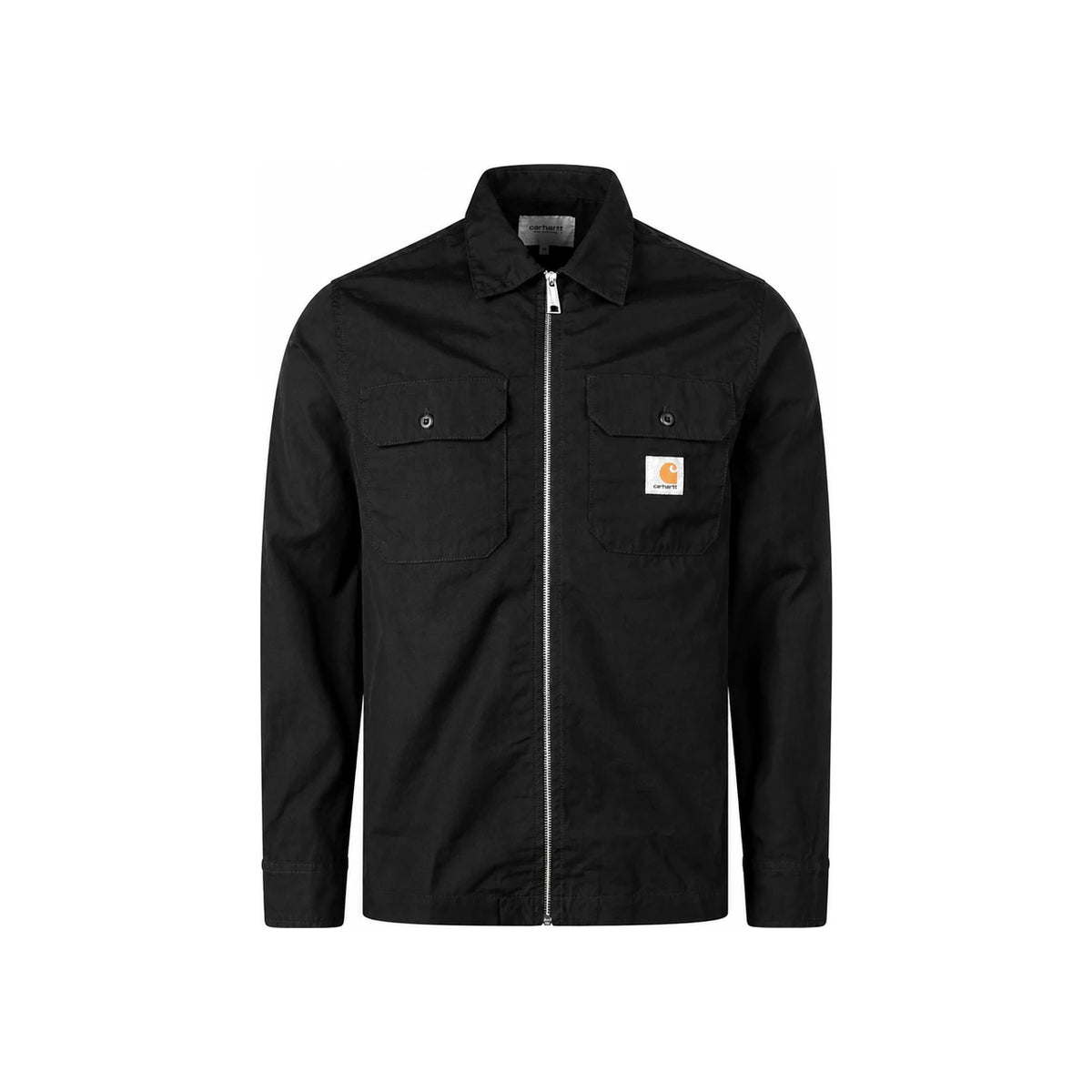 Carhartt Logo Patch Craft Zip-Up Shirt Jacket Navy Cotton