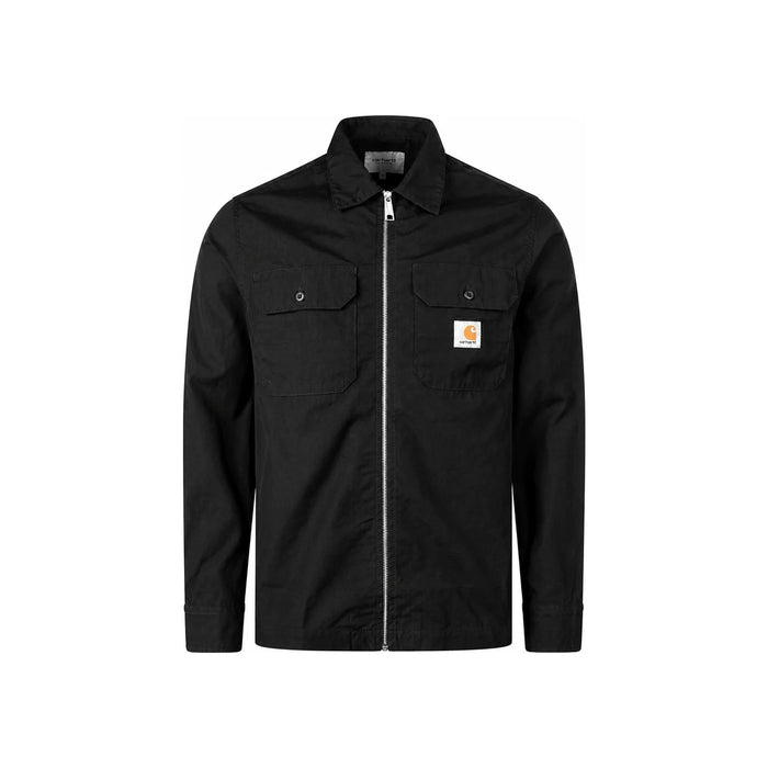Carhartt Logo Patch Craft Zip-Up Shirt Jacket Navy Cotton