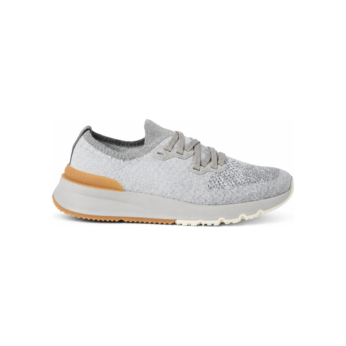 Brunello Cucinelli Men’s Knit Low-Top Sneakers Gray MZUKISO250 CJN33