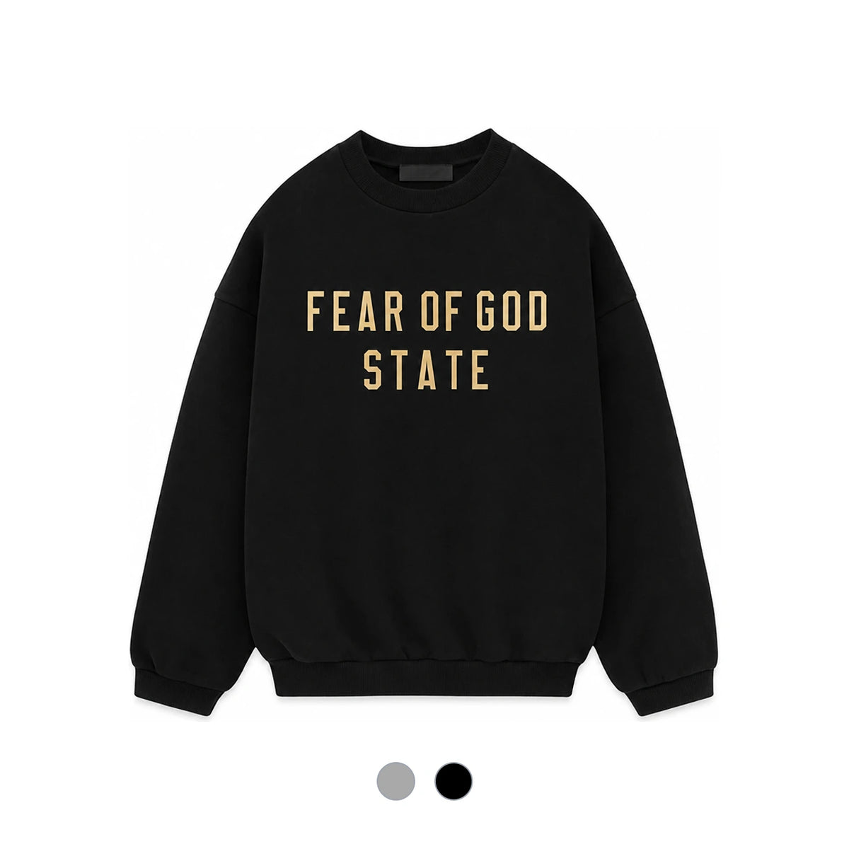 Fear of God Essentials Fleece State Crewneck Sweatshirt Dark Oatmeal Black