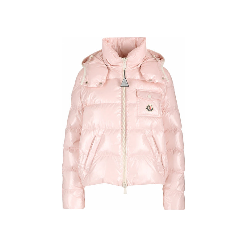 Moncler Pink Logo Patch Down Puffer Jacket 1A000 02 597EU 519
