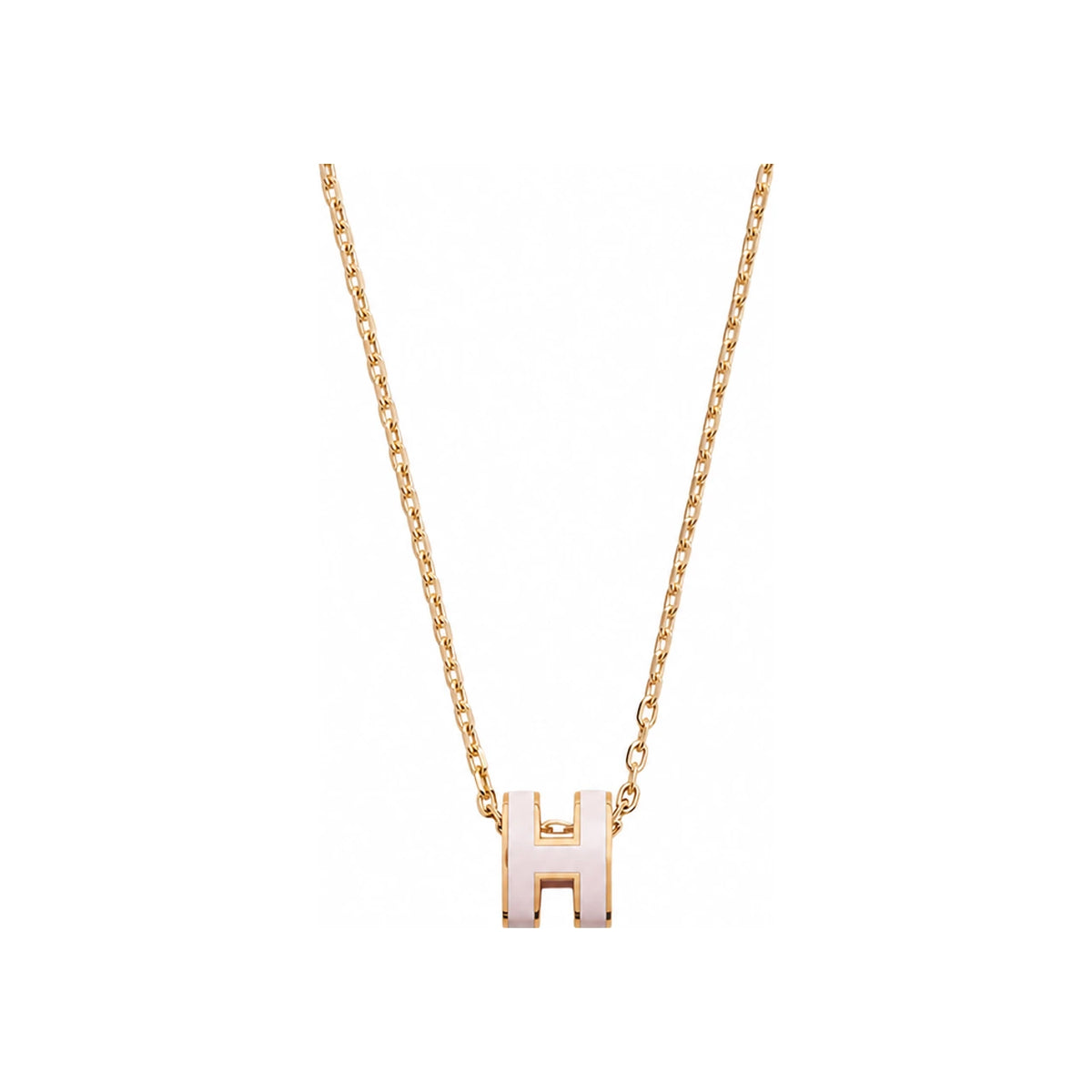 HERMES Mini Pop H Necklace Pop Ash Rose Dragée Rose Gold