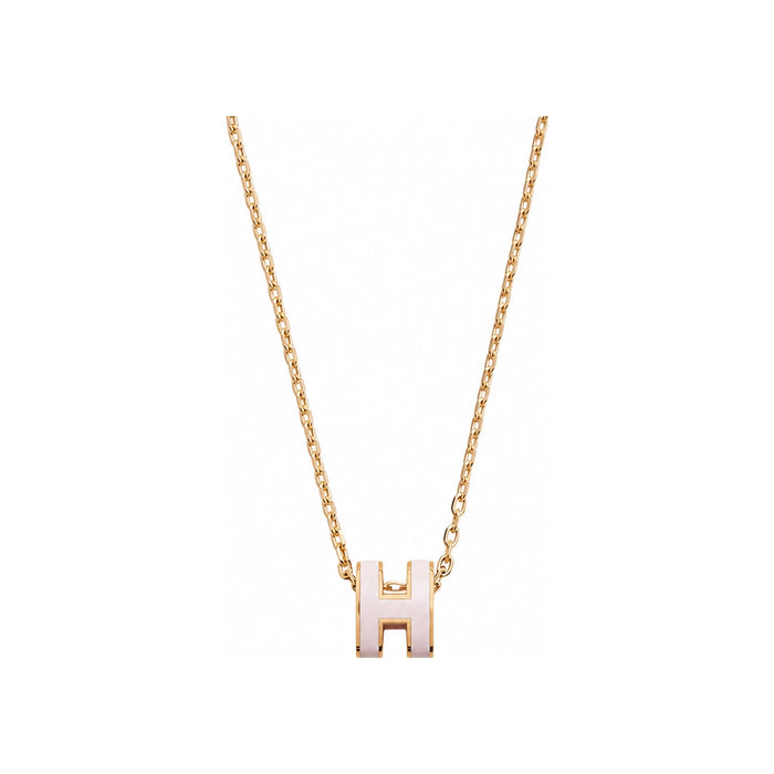 HERMES Mini Pop H Necklace Pop Ash Rose Dragée Rose Gold
