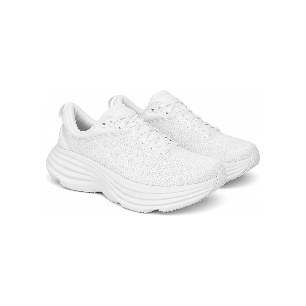 HOKA White Bondi 8 Running Hiking Trail Low-Top Sneakers Women
