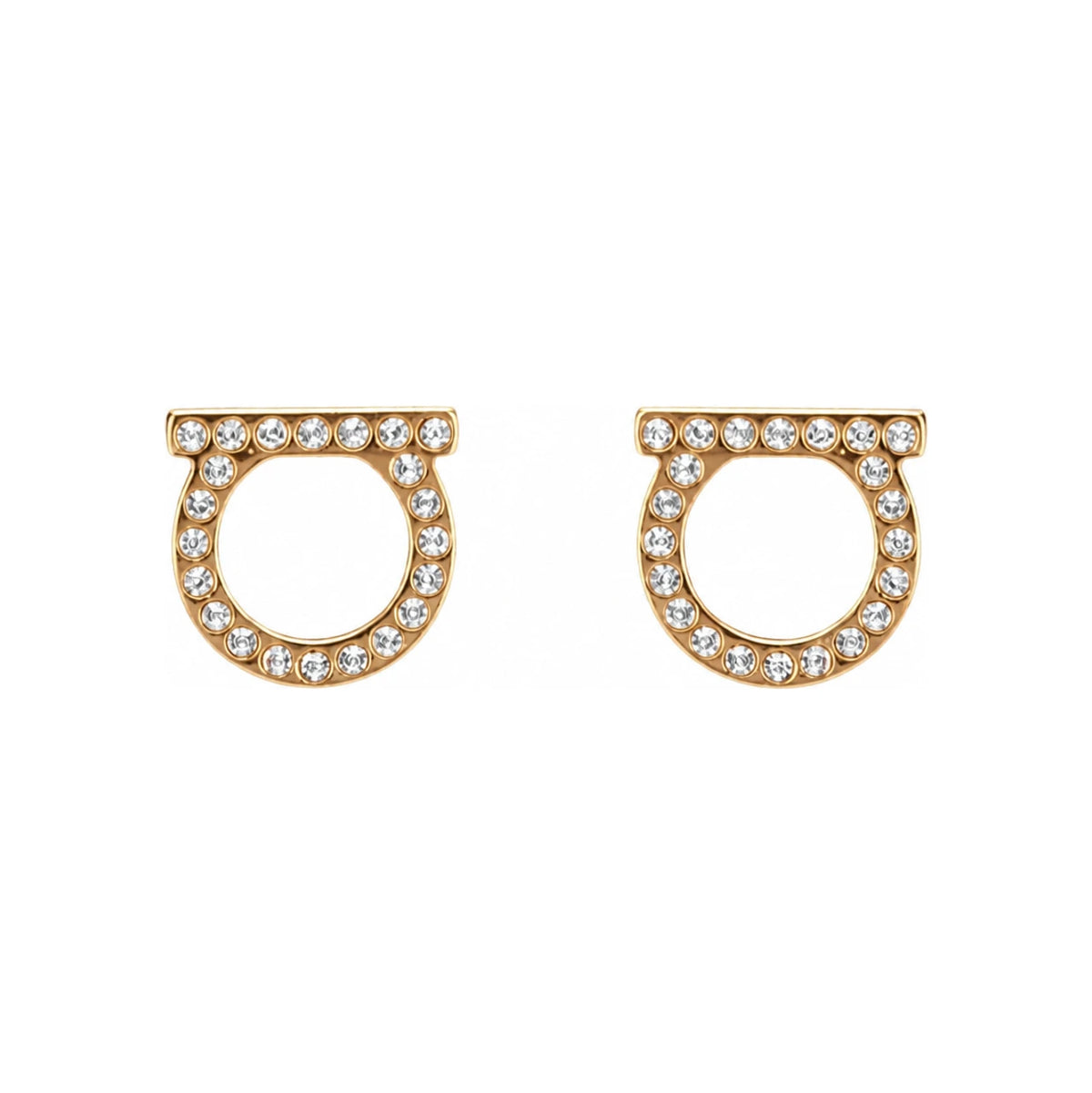 Ferragamo Women’s Gancini Crystal Earrings Gold