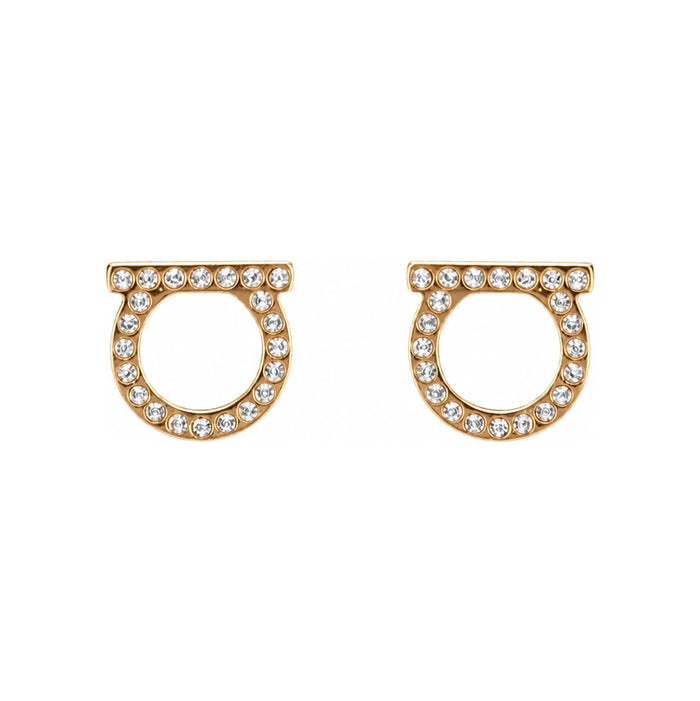 Ferragamo Women’s Gancini Crystal Earrings Gold