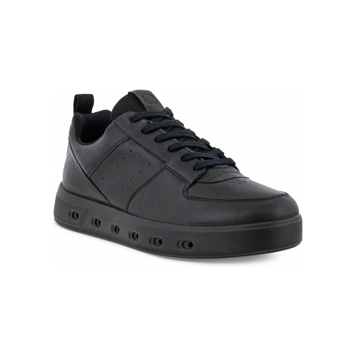 ecco Black Street 720 Leather Low-Top Sneakers for Men