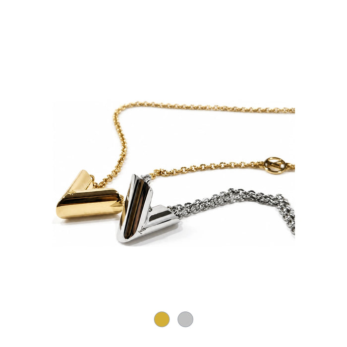 Louis Vuitton Essential V Logo Pendant Necklace M61083 M00857