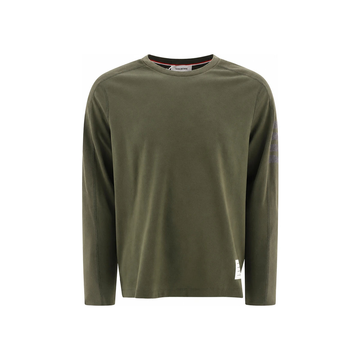 THOM BROWNE 4-Bar Long Sleeve Cotton T-Shirt Navy Men’s