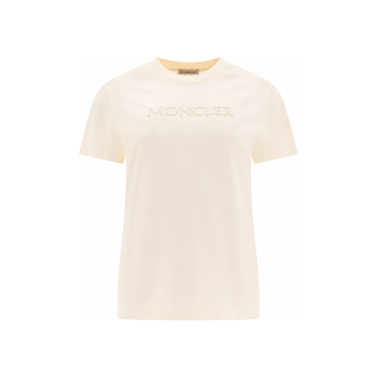 Moncler Logo Patch Ivory T-Shirt 8C000 08 89AUO 037