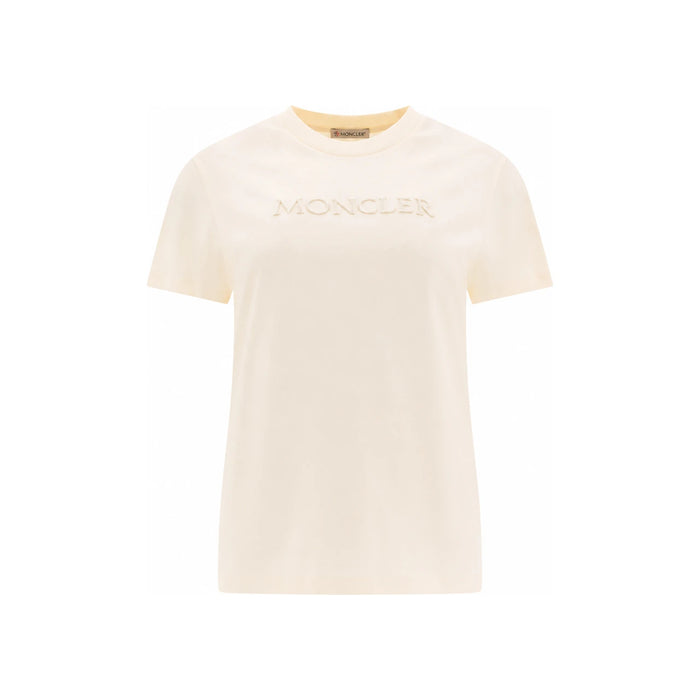 Moncler Logo Patch Ivory T-Shirt 8C000 08 89AUO 037