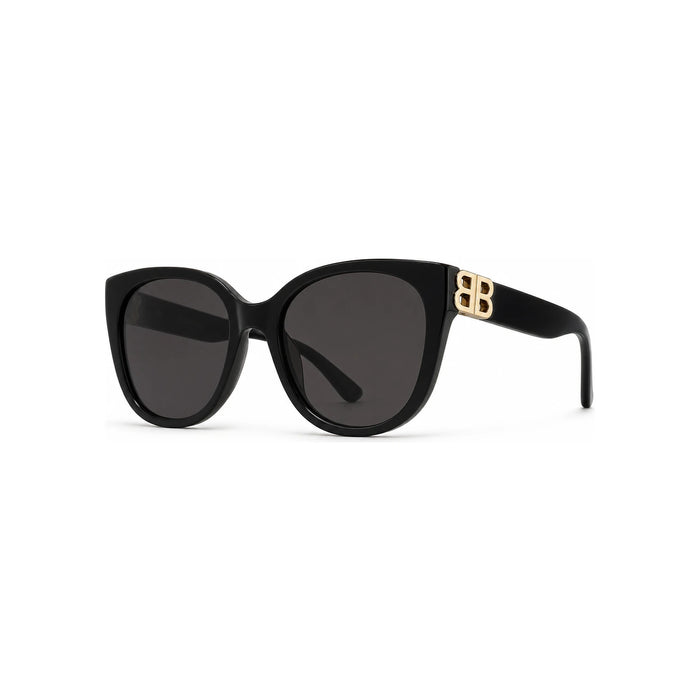 BALENCIAGA Black Round Acetate Asian Fit Sunglasses