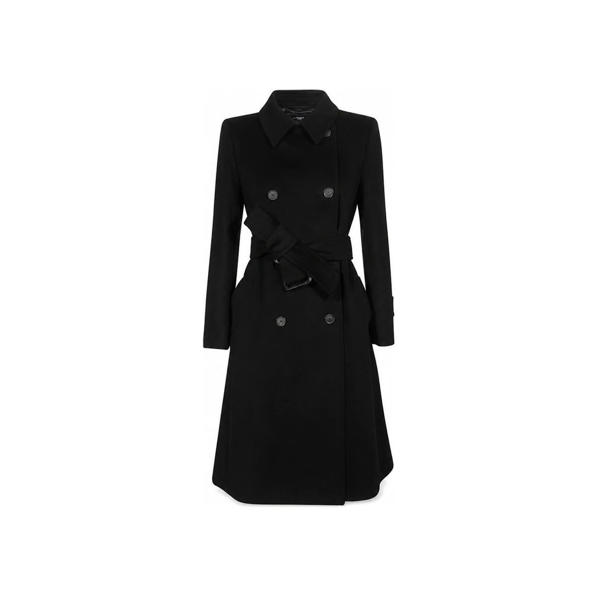 Max Mara AFIDE Double-Breasted Black Coat 50160623 013