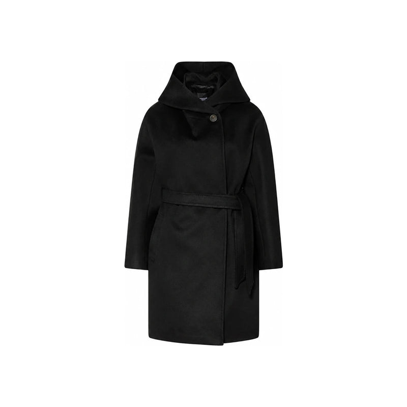 Max Mara Belted Wool Coat Black
