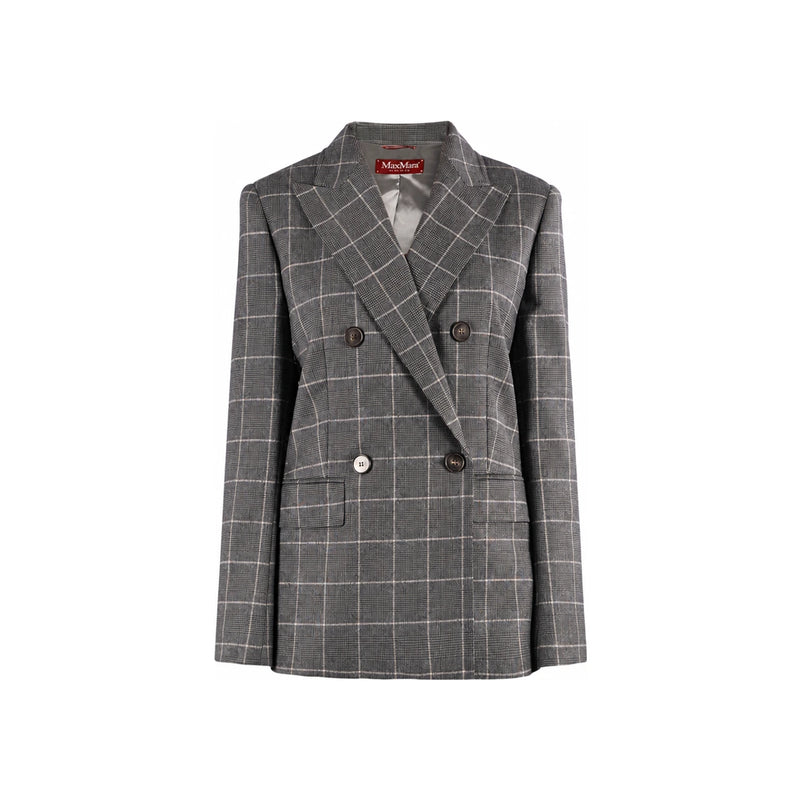 Max Mara Check Wool Blazer Jacket