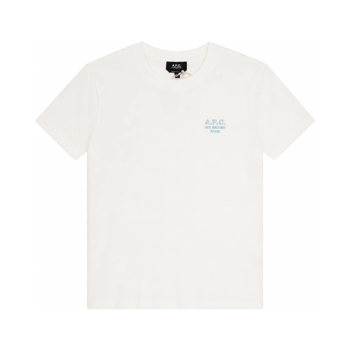 A.P.C. Unisex Short Sleeve T-Shirt White/Blue Cotton