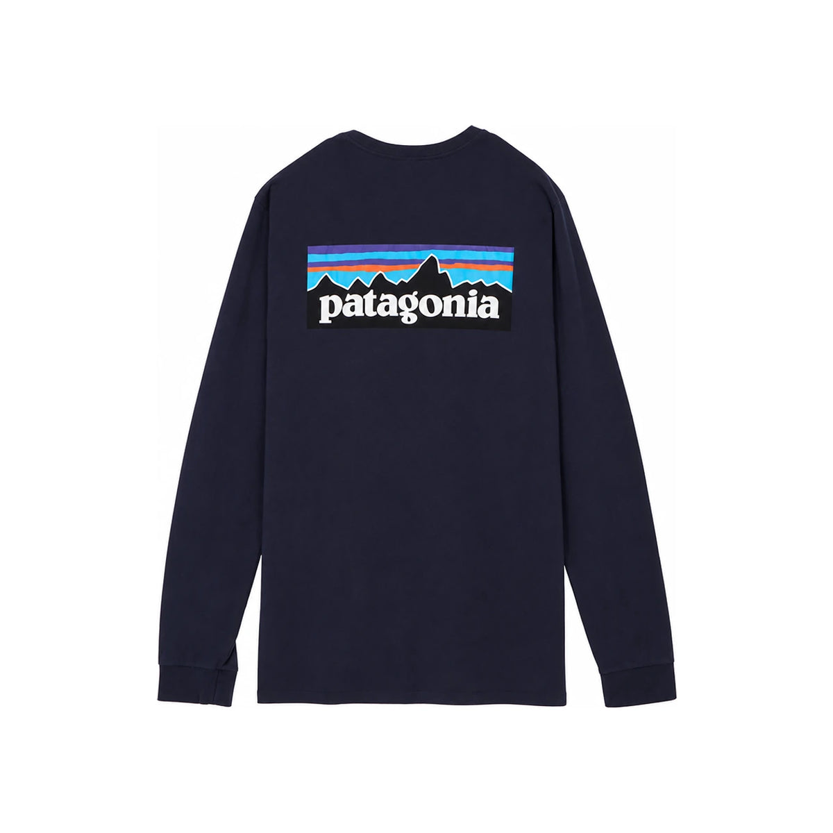 patagonia P-6 Long Sleeve T-Shirt Mens Navy Cotton Sweatshirt