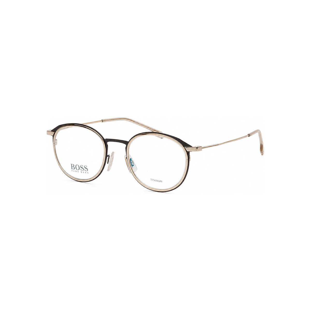 HUGO BOSS Titanium Rim Eyeglass Frames Gold Unisex