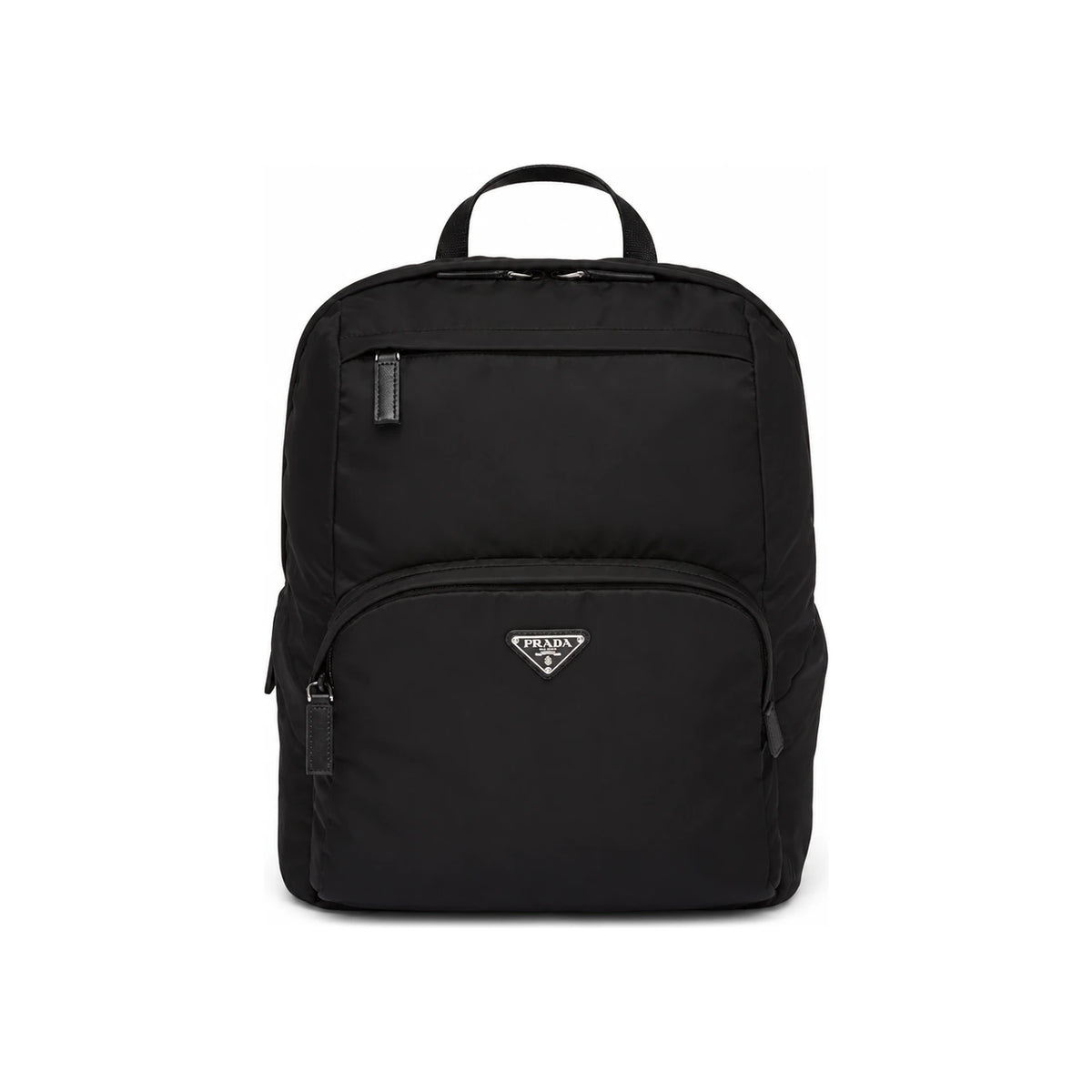 PRADA Black Nylon Leather Trim Backpack