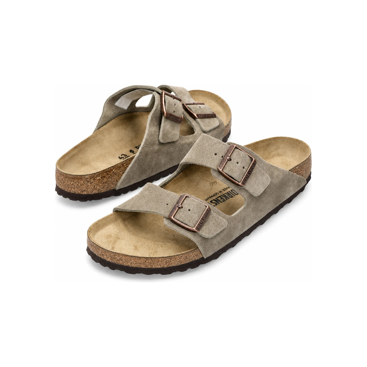 Birkenstock Arizona Narrow Fit Suede Sandals Taupe Women