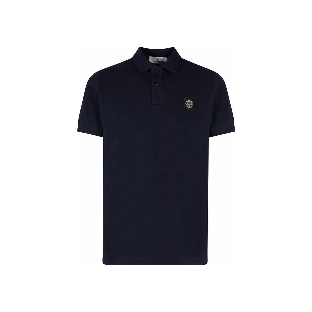 STONE ISLAND Navy Pique Short Sleeve Polo Shirt with Lo K1S1522002 SCS0017 V0020