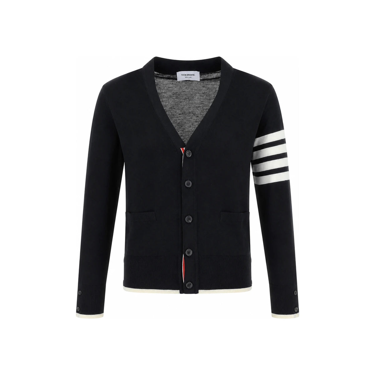 THOM BROWNE Diagonal Armband Relaxed Fit Cardigan MKC002D Y1014 001