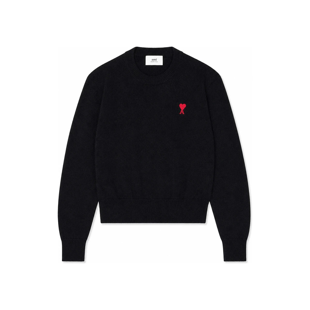 AMI Chainstitch Heart Logo Merino Wool Crewneck Sweater Unisex