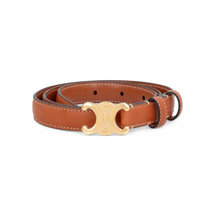 CELINE Triomphe Belt 18mm Natural Calfskin Tan