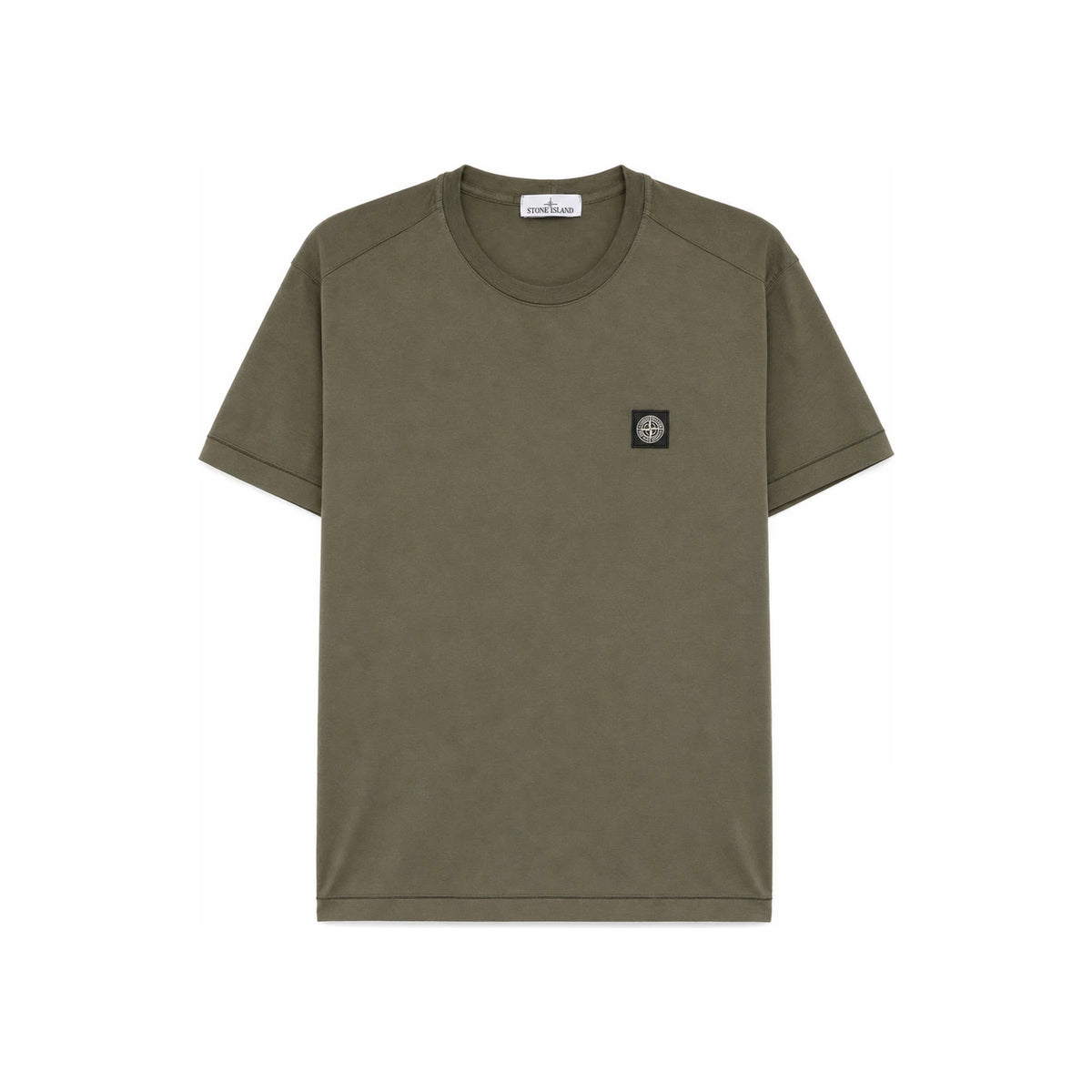 STONE ISLAND Military Green Short Sleeve Crewneck Logo K1S152100039 S0013 V0054