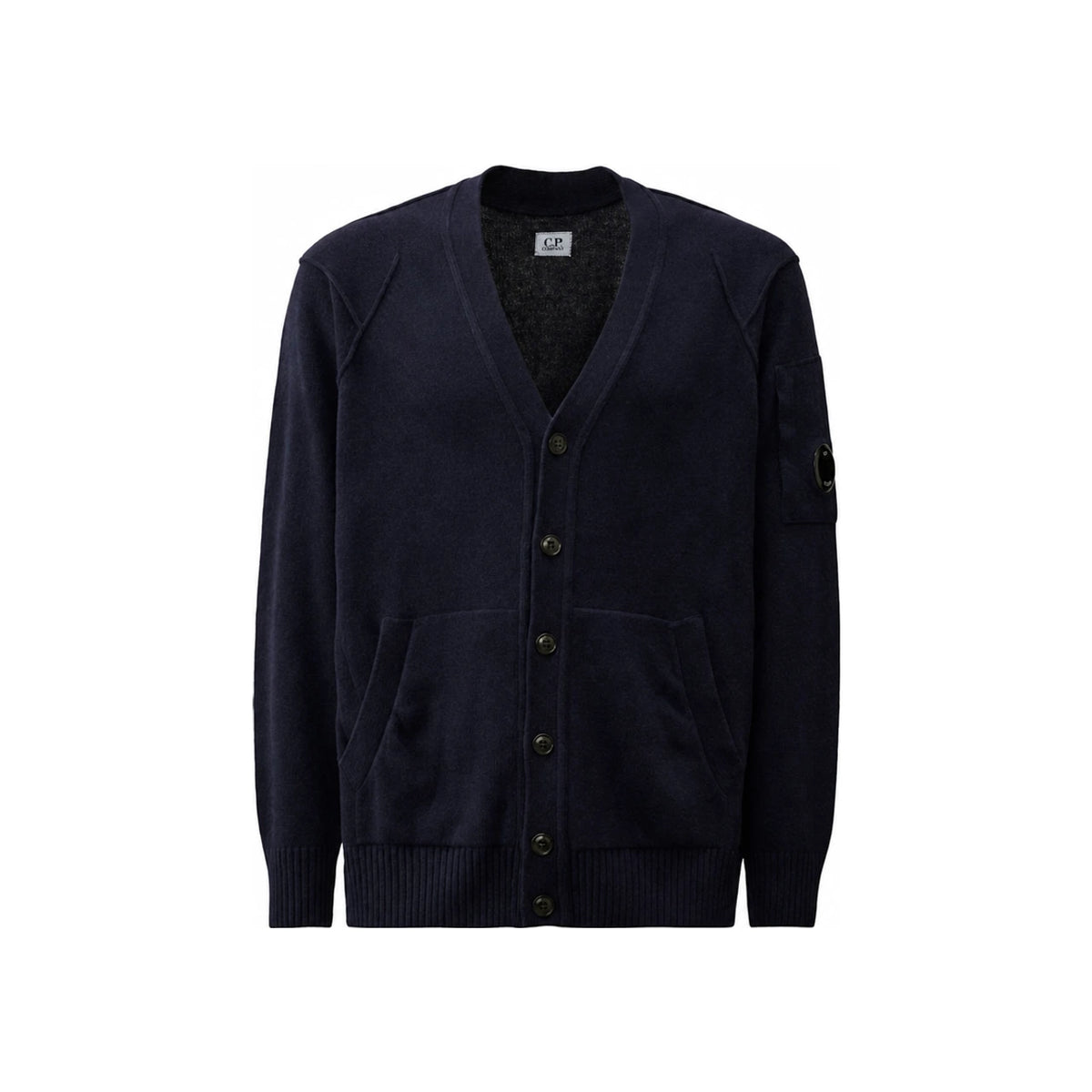 CP Company Lambswool GRS Knit Cardigan for Men Gray