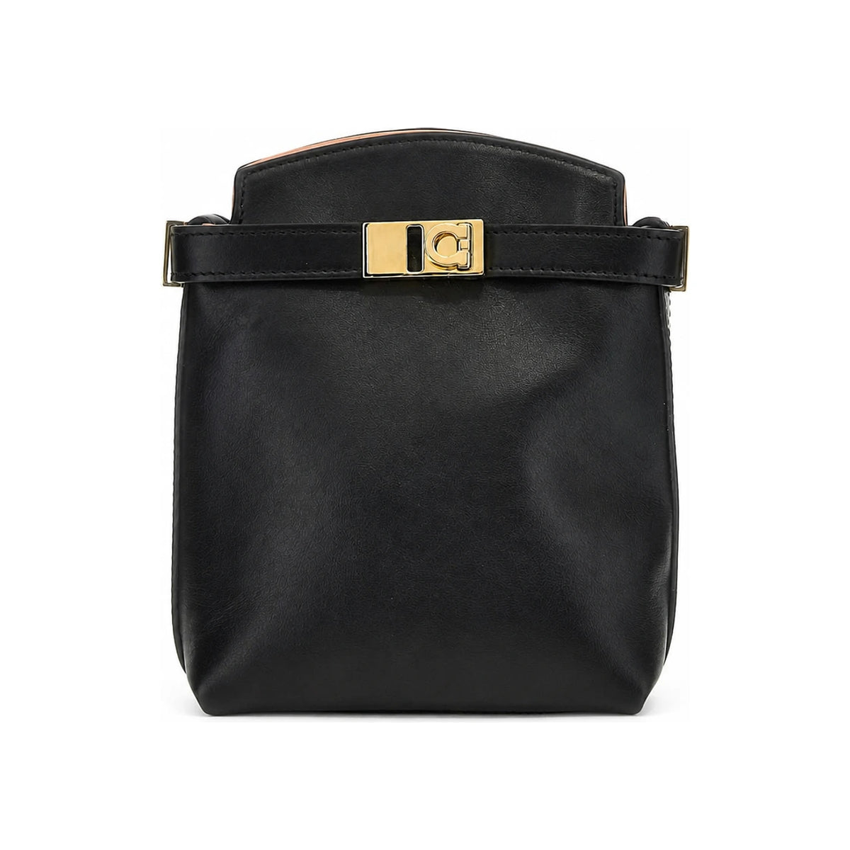 Ferragamo Two-Tone Micro Phone Holder Crossbody Bag Black Pink 22 0650 0770888