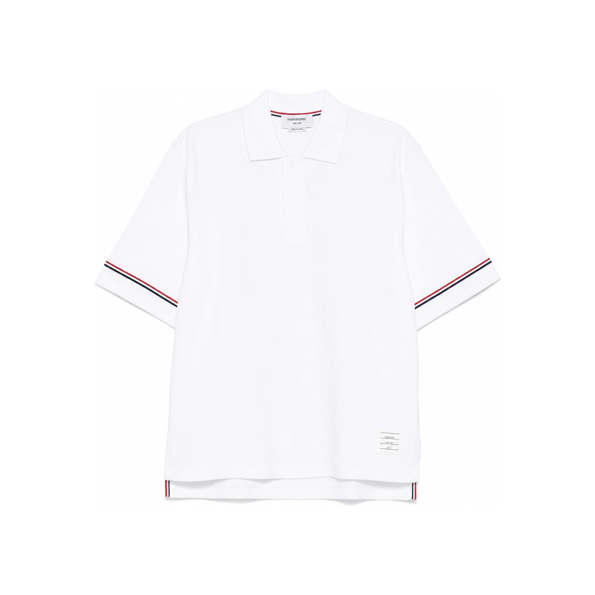THOM BROWNE Cotton Rugby Polo Shirt White
