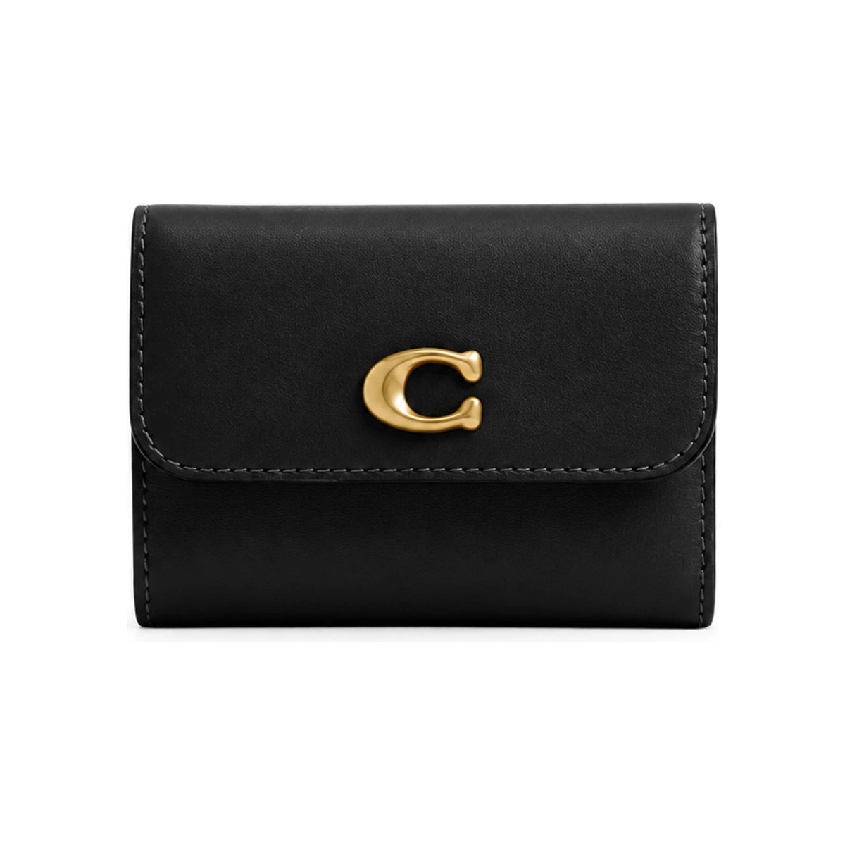 Coach Essential Leather Card Holder Compact Wallet Black