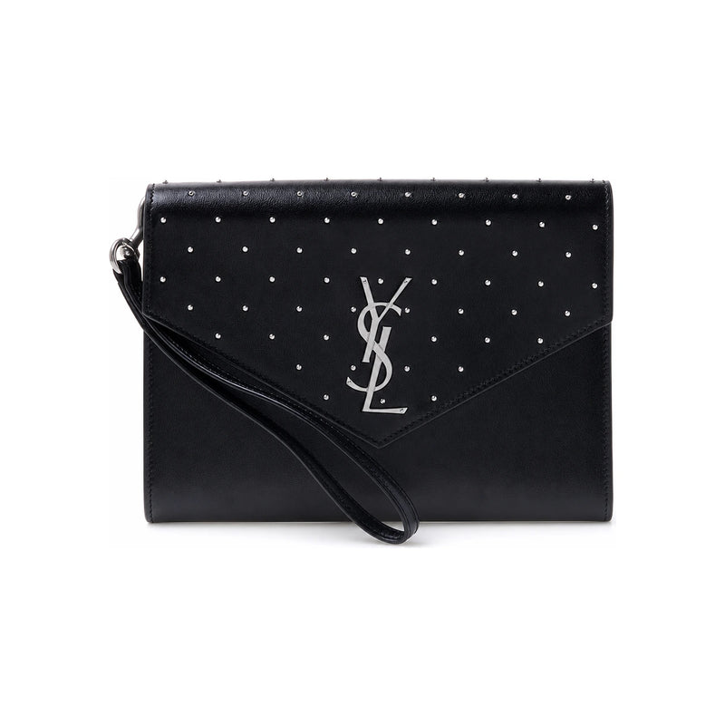 Saint Laurent Cassandre Studded Black Women's Clutch 710625 AAA6E 1000 1